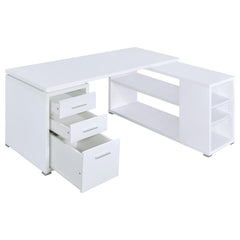Yvette White L-shape Desk
