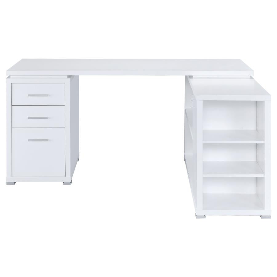 Yvette White L-shape Desk