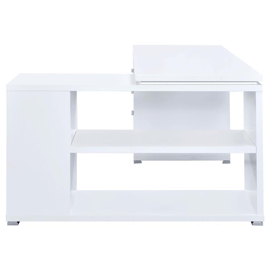 Yvette White L-shape Desk
