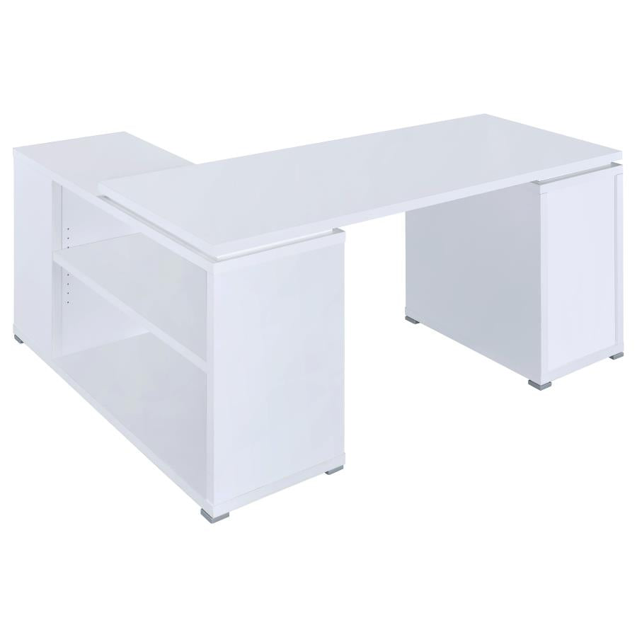 Yvette White L-shape Desk