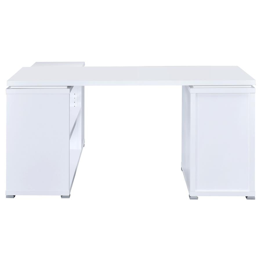 Yvette White L-shape Desk