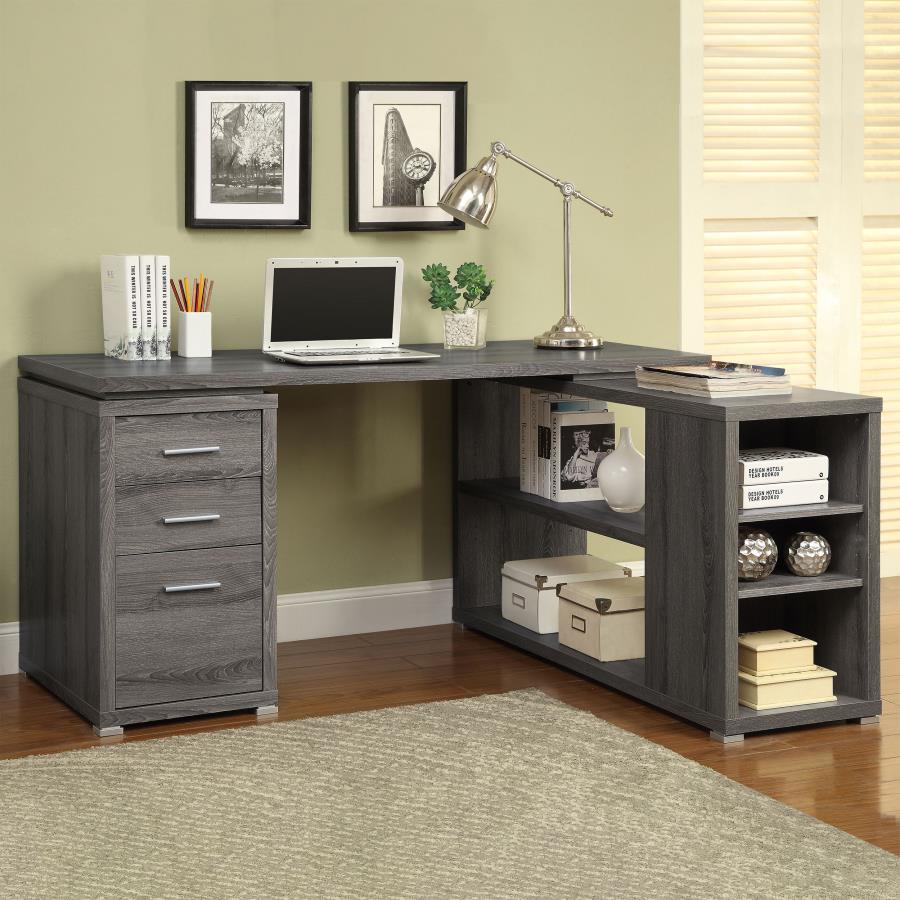 Yvette Grey L-shape Desk