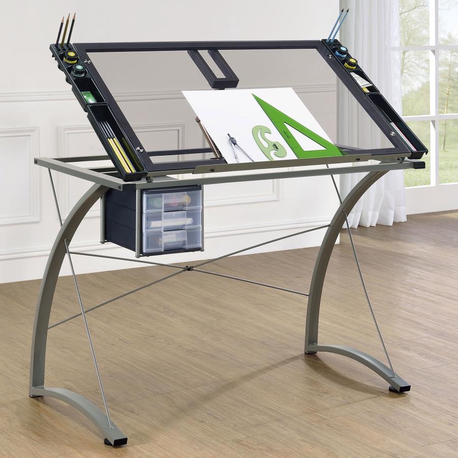 Melo Grey Drafting Desk