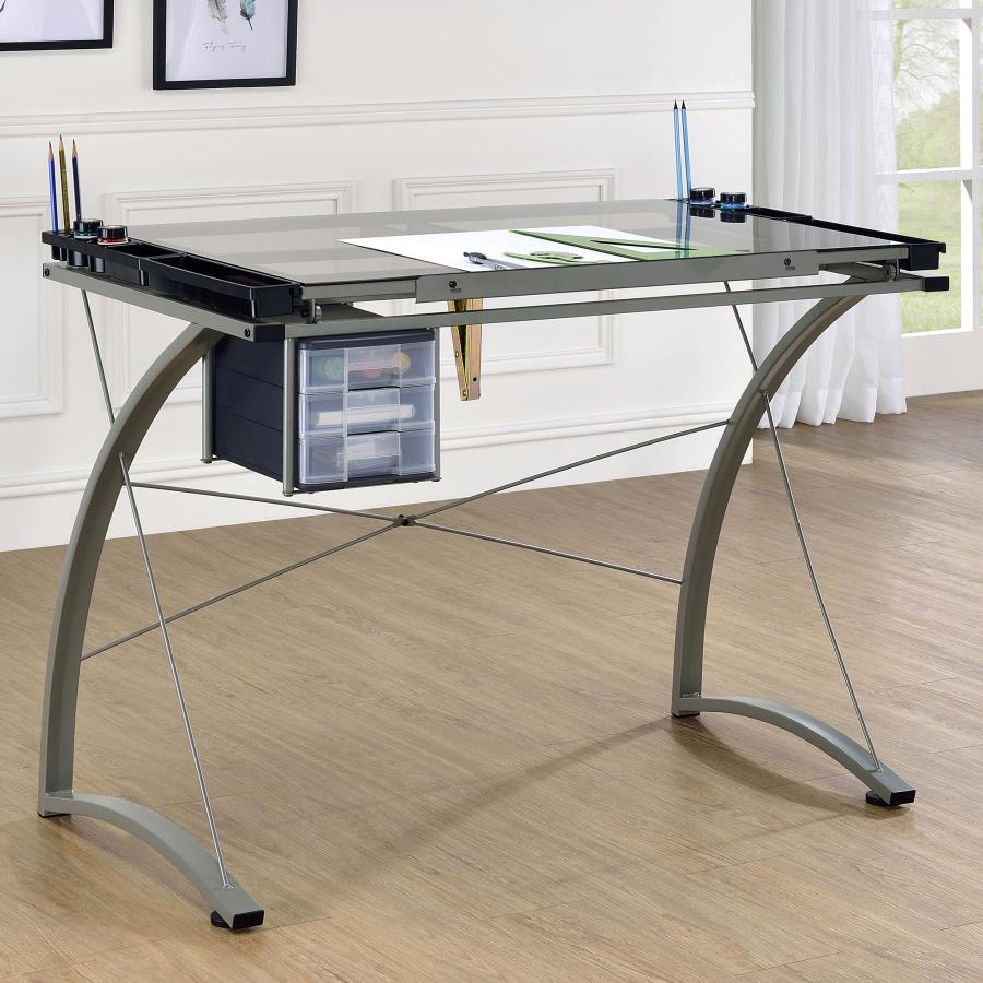 Melo Grey Drafting Desk