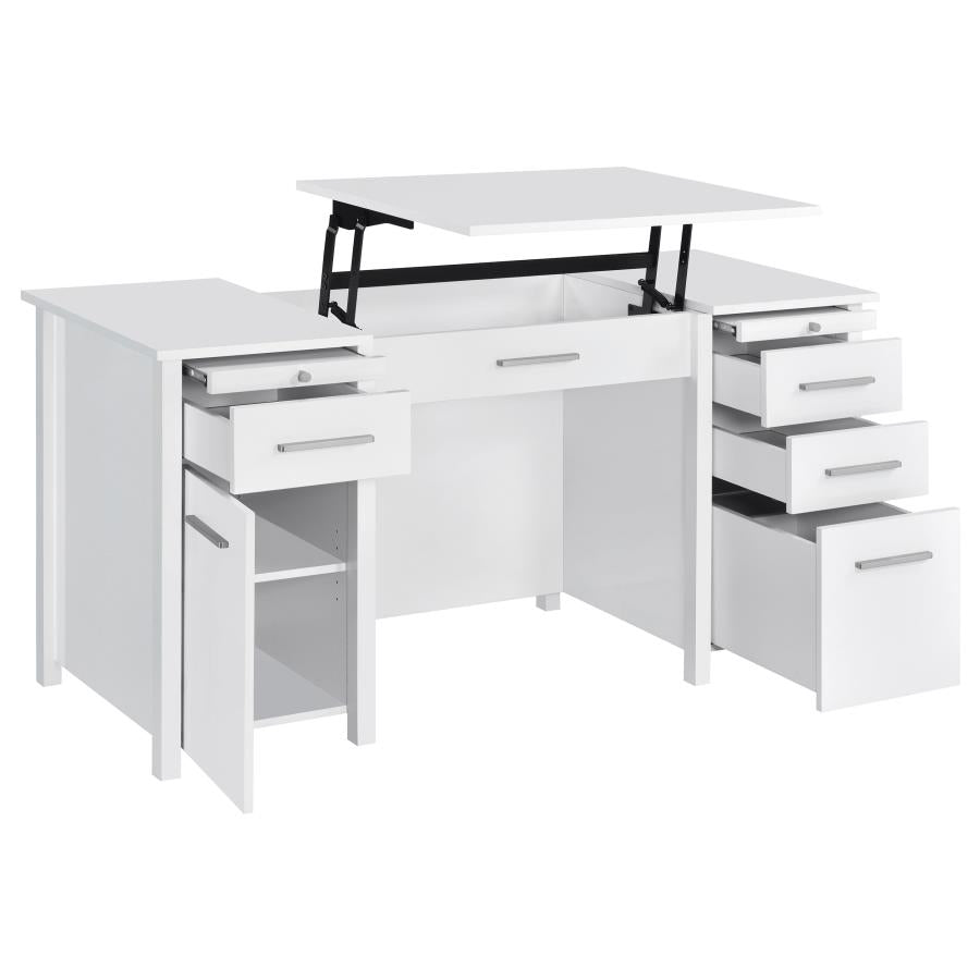 Dylan White Lift Top Computer Desk