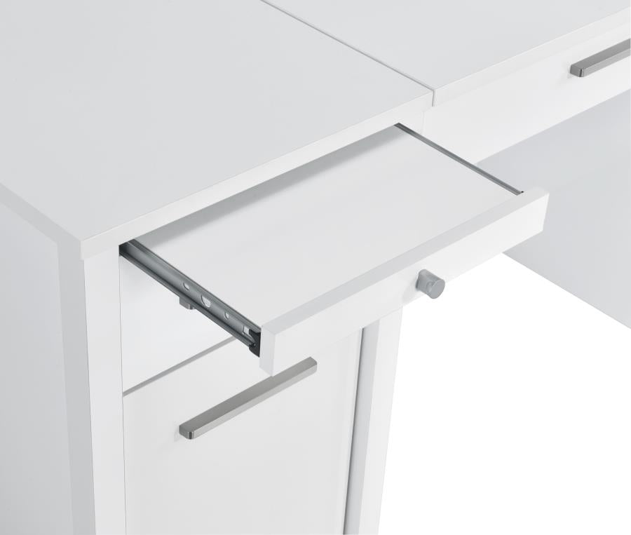 Dylan White Lift Top Computer Desk