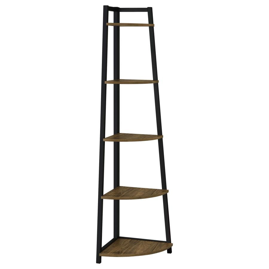 Jacksonville Brown Corner Bookcase