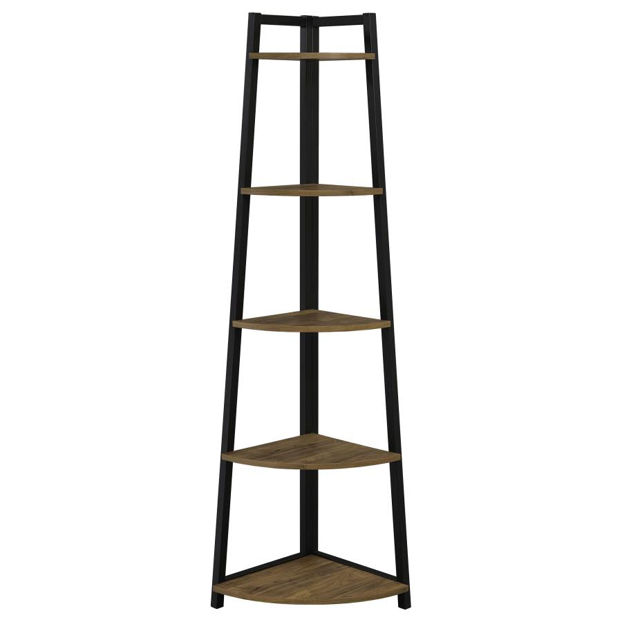 Jacksonville Brown Corner Bookcase