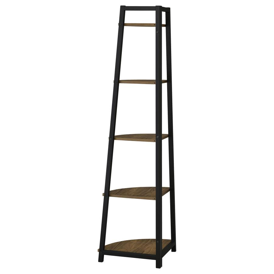 Jacksonville Brown Corner Bookcase