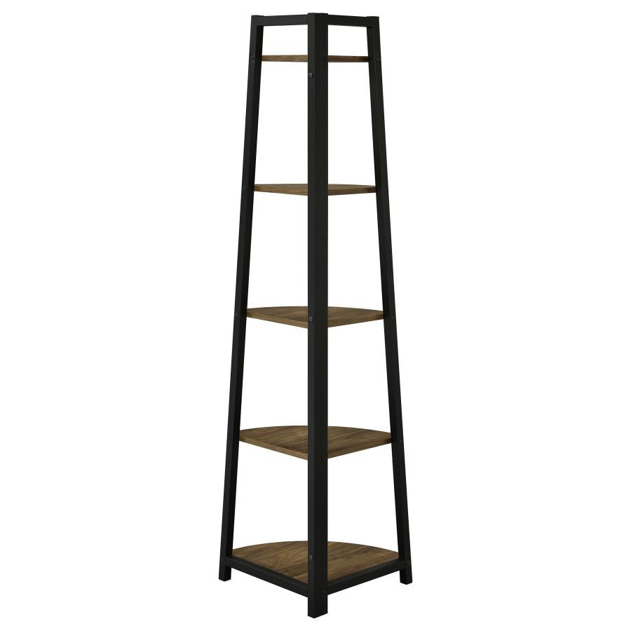 Jacksonville Brown Corner Bookcase