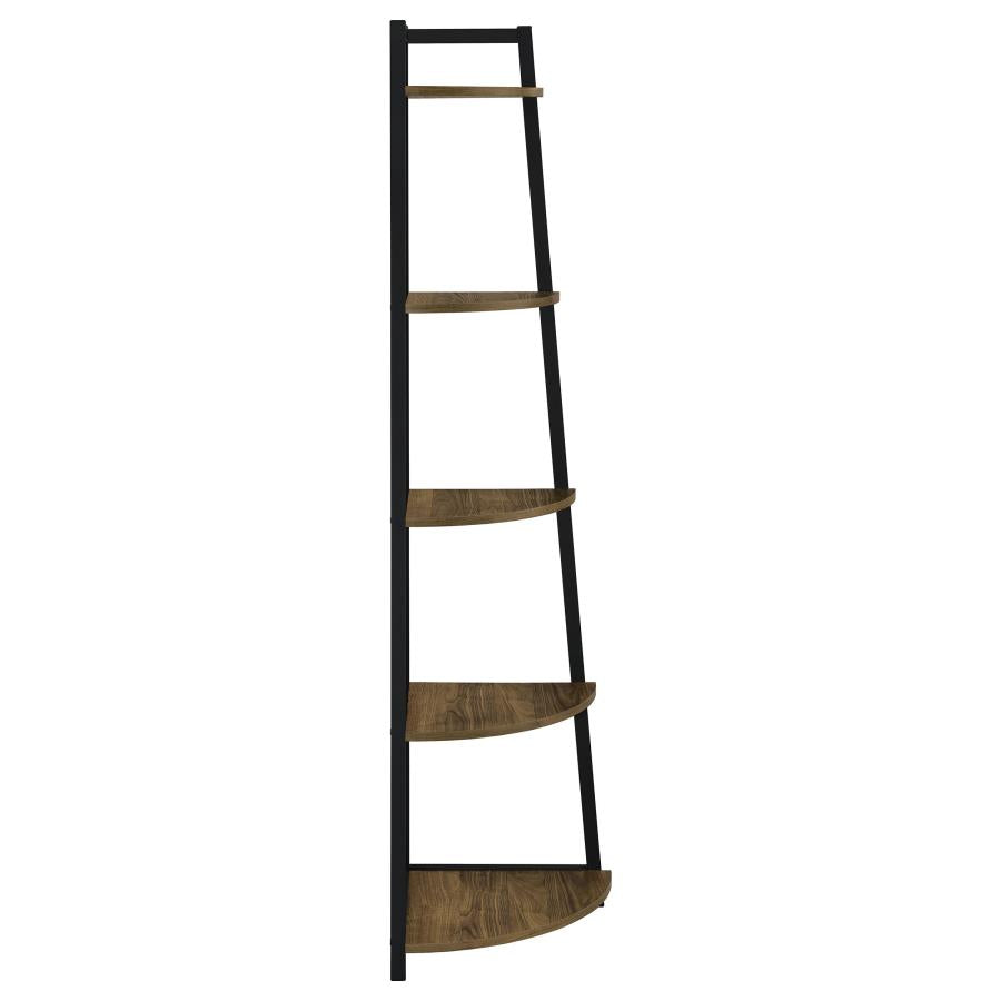 Jacksonville Brown Corner Bookcase