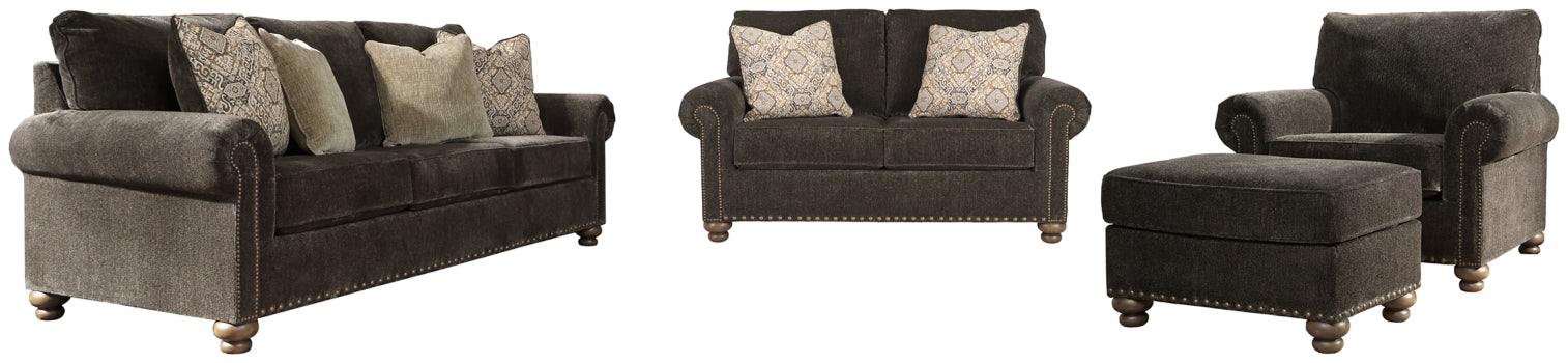 Stracelen Sofa, Loveseat, Chair and Ottoman
