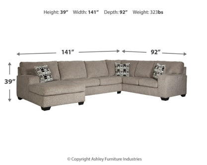 Ballinasloe 3-Piece Sectional with Ottoman - PKG001772
