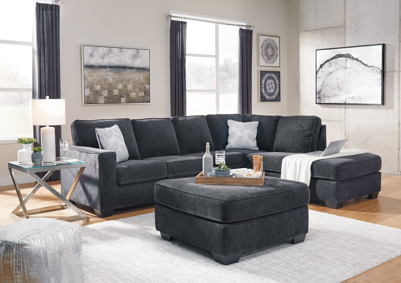 Altari 2-Piece Sectional with Ottoman - PKG001805