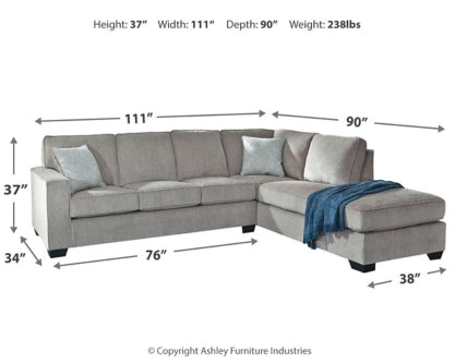 Altari 2-Piece Sleeper Sectional with Chaise - 87213S3