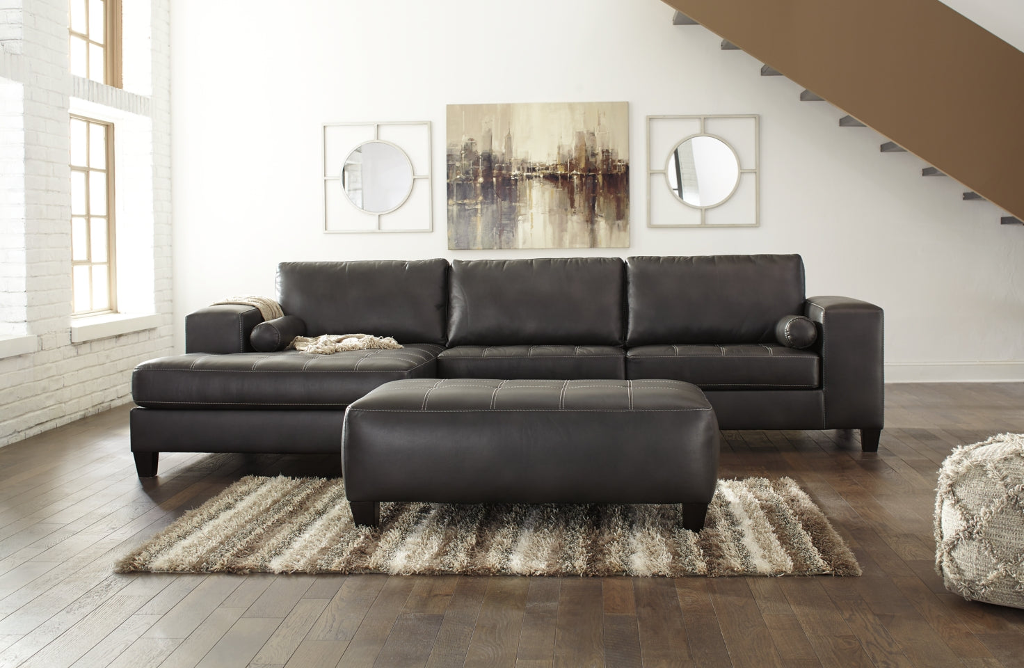 Nokomis 2-Piece Sectional with Ottoman - PKG011026
