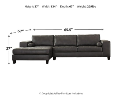Nokomis 2-Piece Sectional with Ottoman - PKG011026