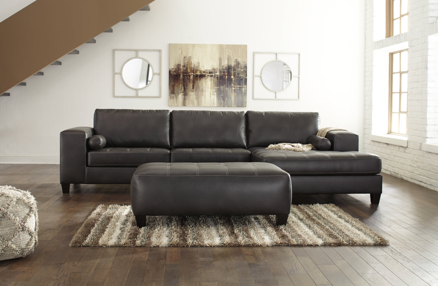 Nokomis 2-Piece Sectional with Ottoman - PKG011027
