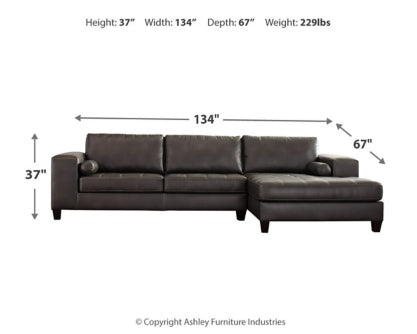 Nokomis 2-Piece Sectional with Ottoman - PKG011027