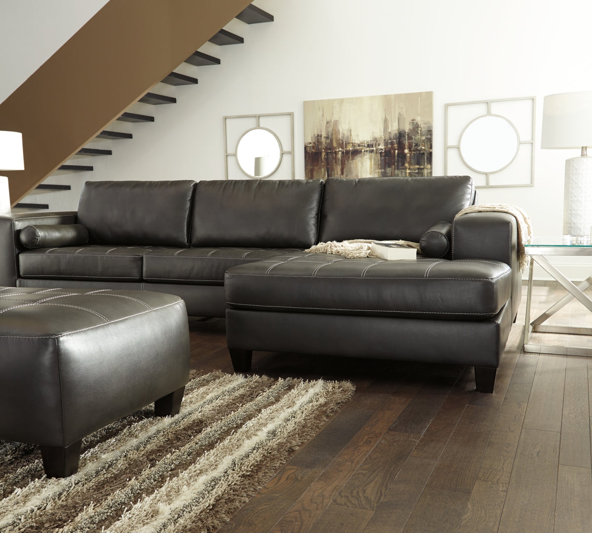 Nokomis 2-Piece Sectional with Ottoman - PKG011027