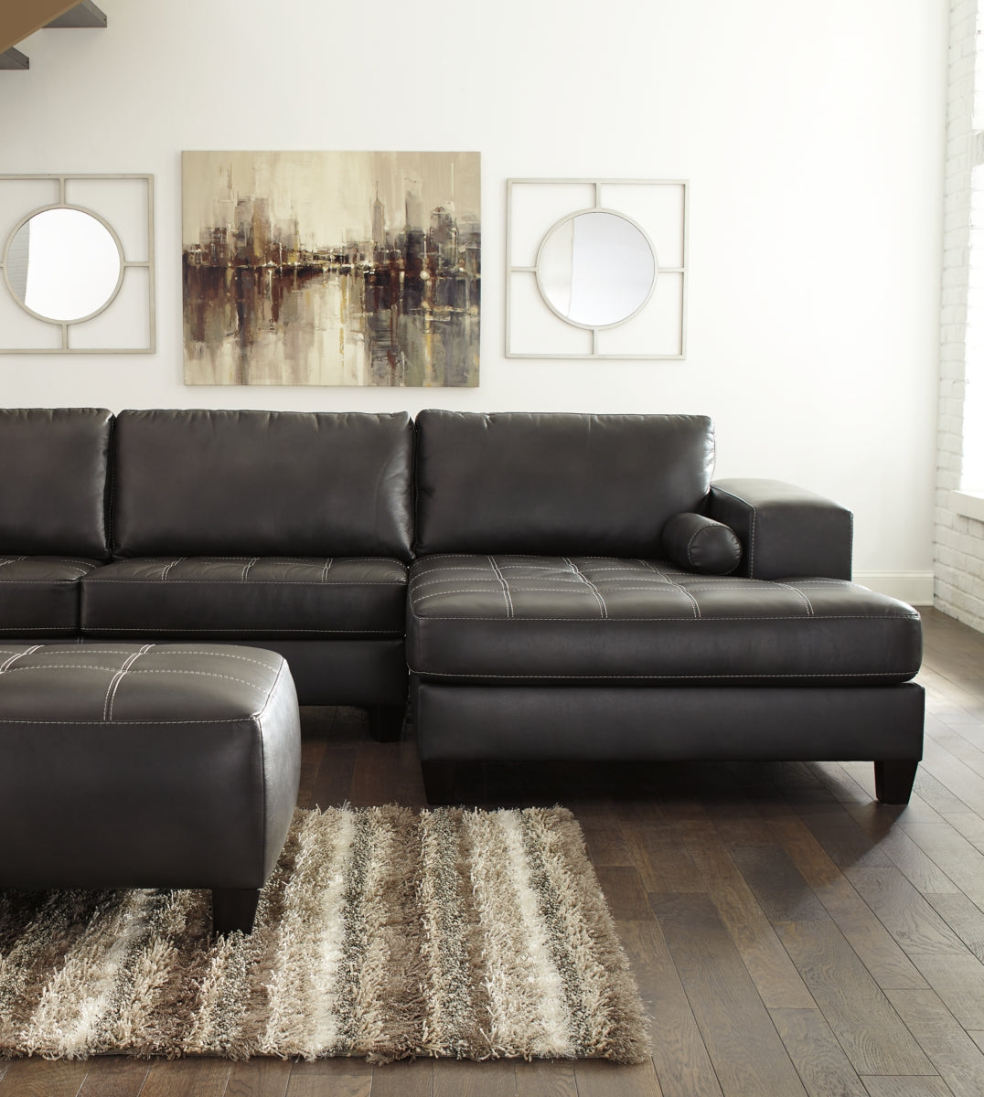 Nokomis 2-Piece Sectional with Ottoman - PKG011027