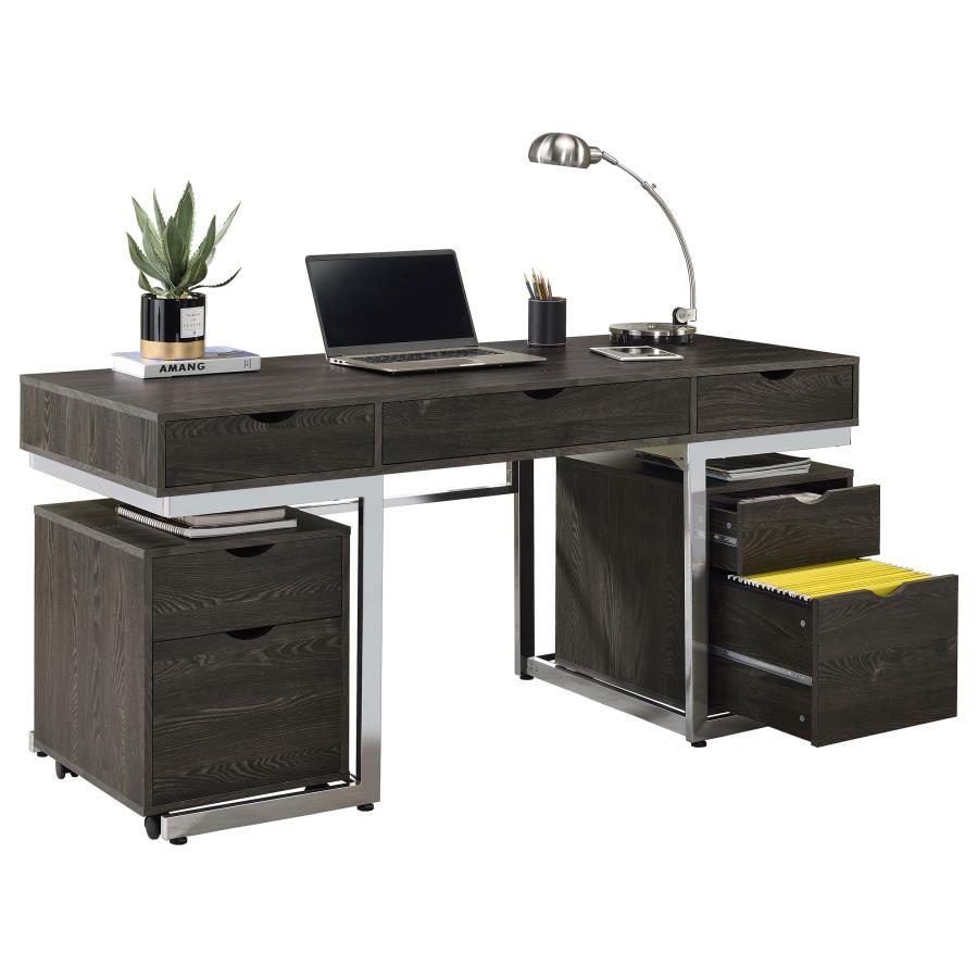 Noorvik Brown 3 Pc Desk Set
