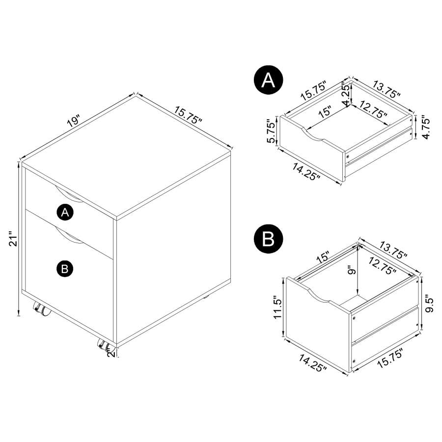 Noorvik Brown 3 Pc Desk Set