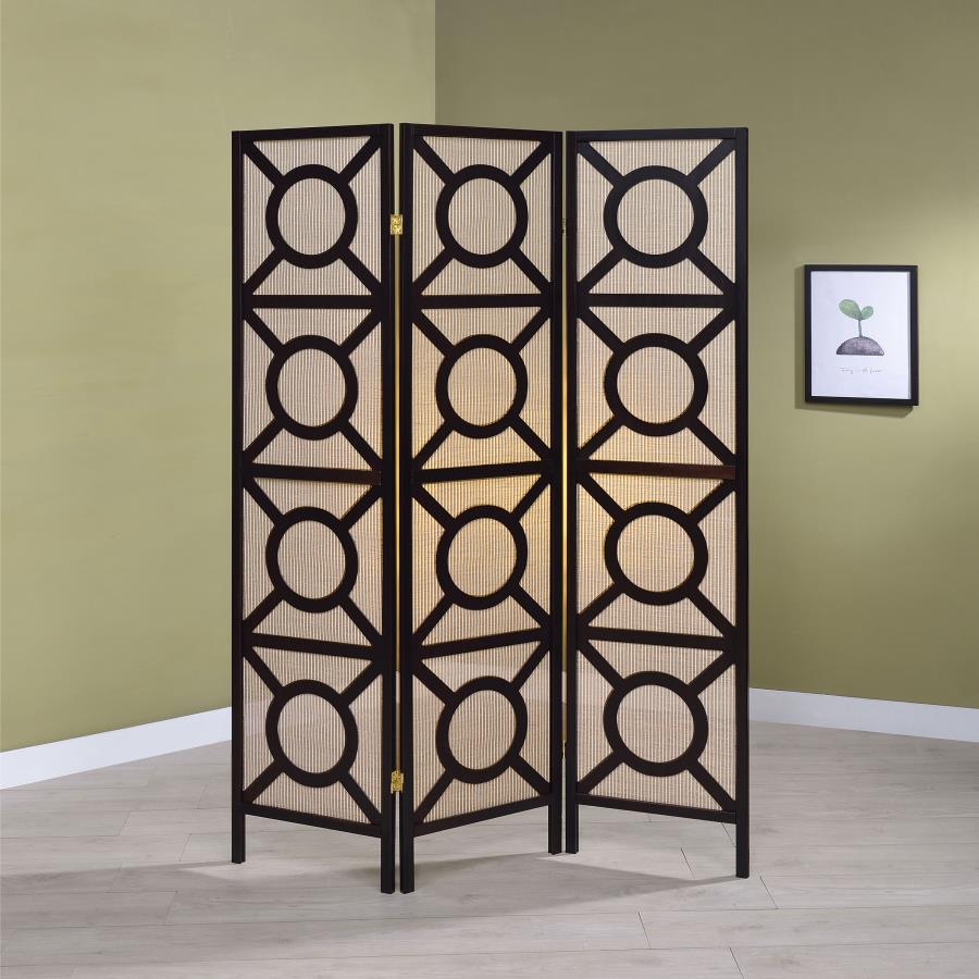 Vulcan Brown 3 Panel Room Divider