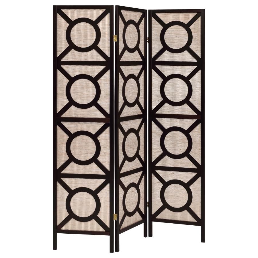 Vulcan Brown 3 Panel Room Divider