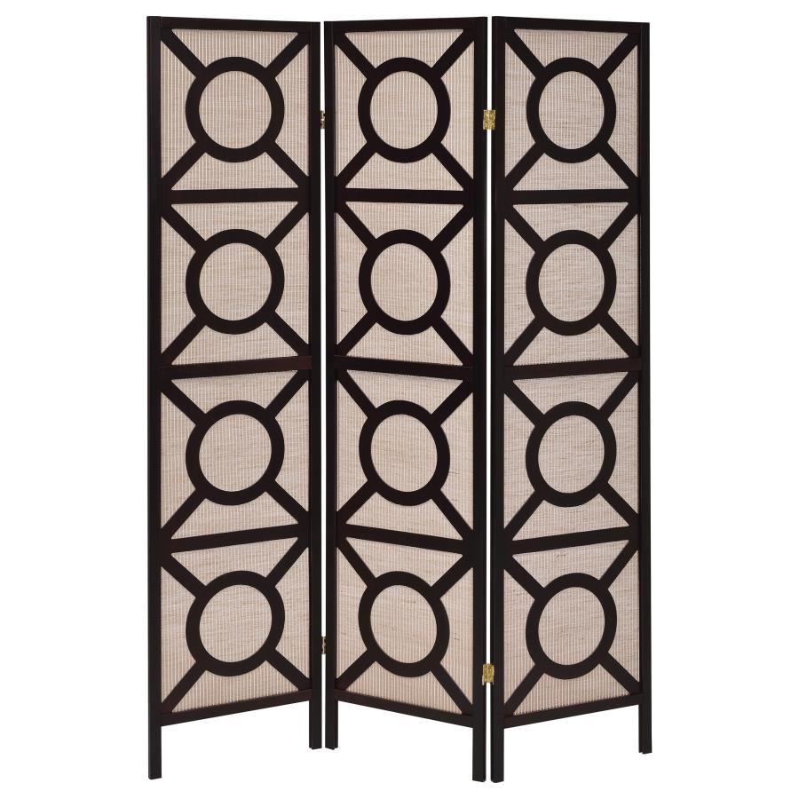 Vulcan Brown 3 Panel Room Divider