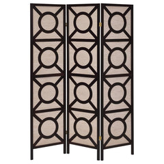 Vulcan Brown 3 Panel Room Divider