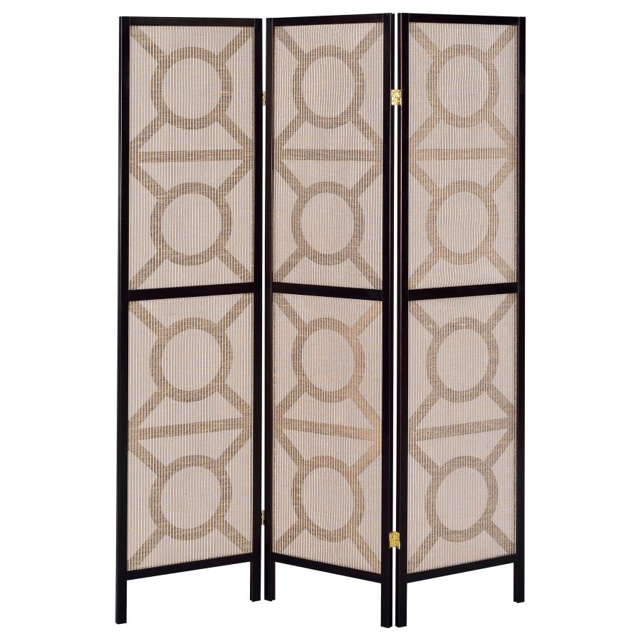 Vulcan Brown 3 Panel Room Divider
