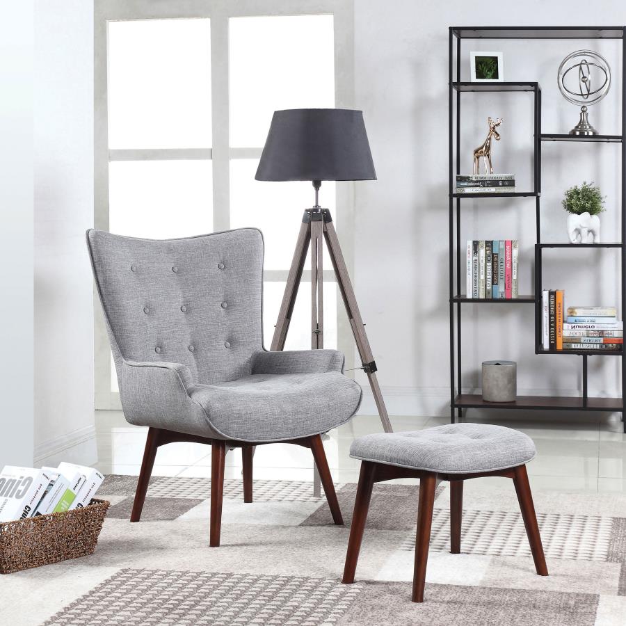 Willow Grey Accent Chair W/ Ottoman