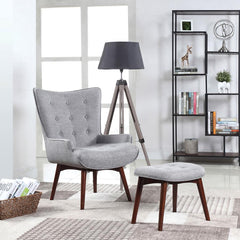 Willow Grey Accent Chair W/ Ottoman