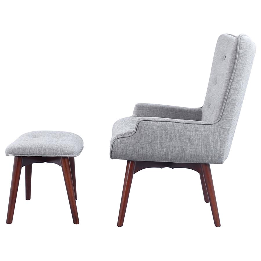 Willow Grey Accent Chair W/ Ottoman