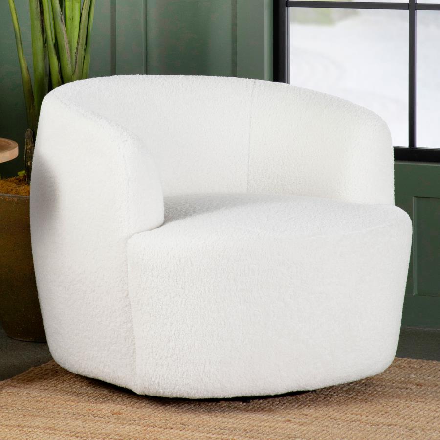 Hudson White Swivel Chair