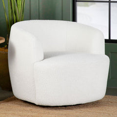 Hudson White Swivel Chair