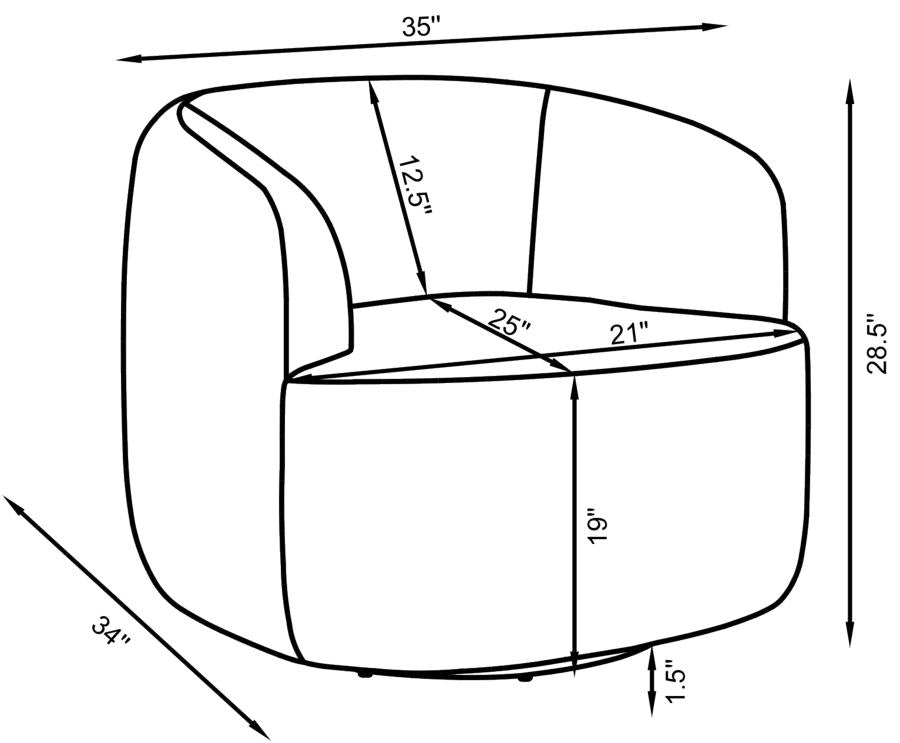Hudson White Swivel Chair