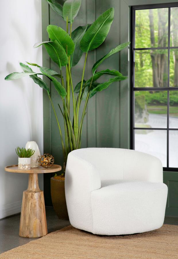 Hudson White Swivel Chair