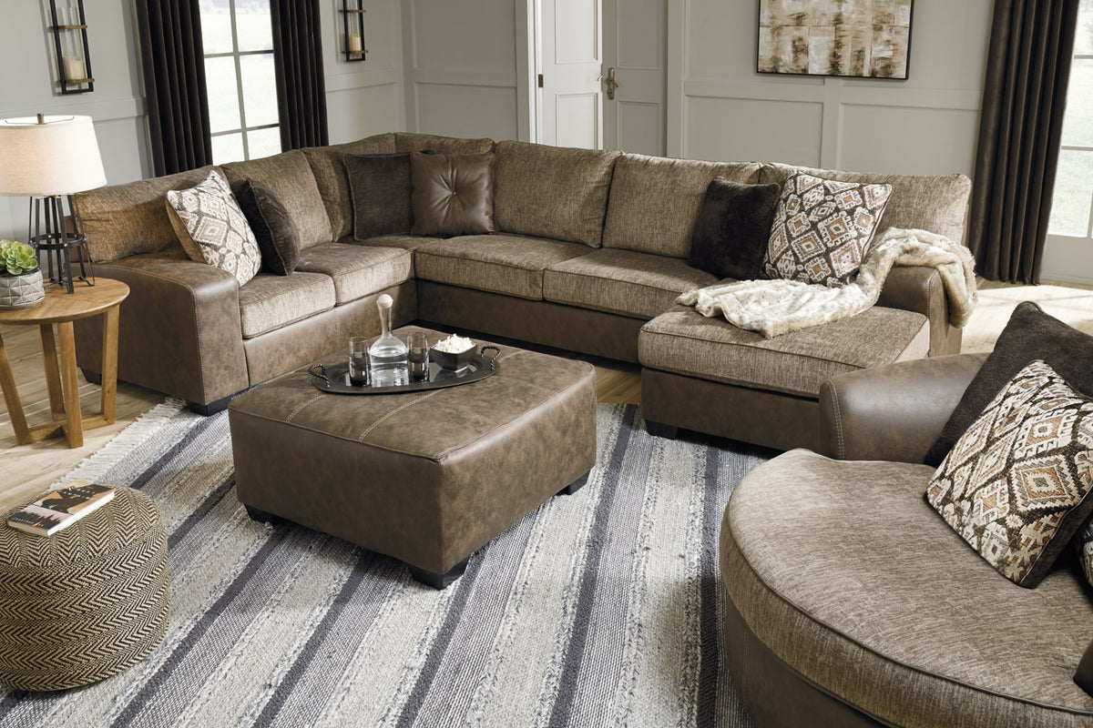 Abalone 3-Piece Sectional with Ottoman - PKG002371