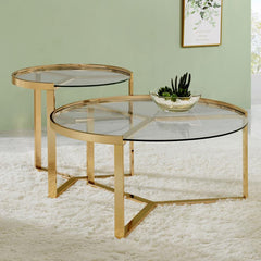 Delia Gold 2 Pc Nesting Coffee Table