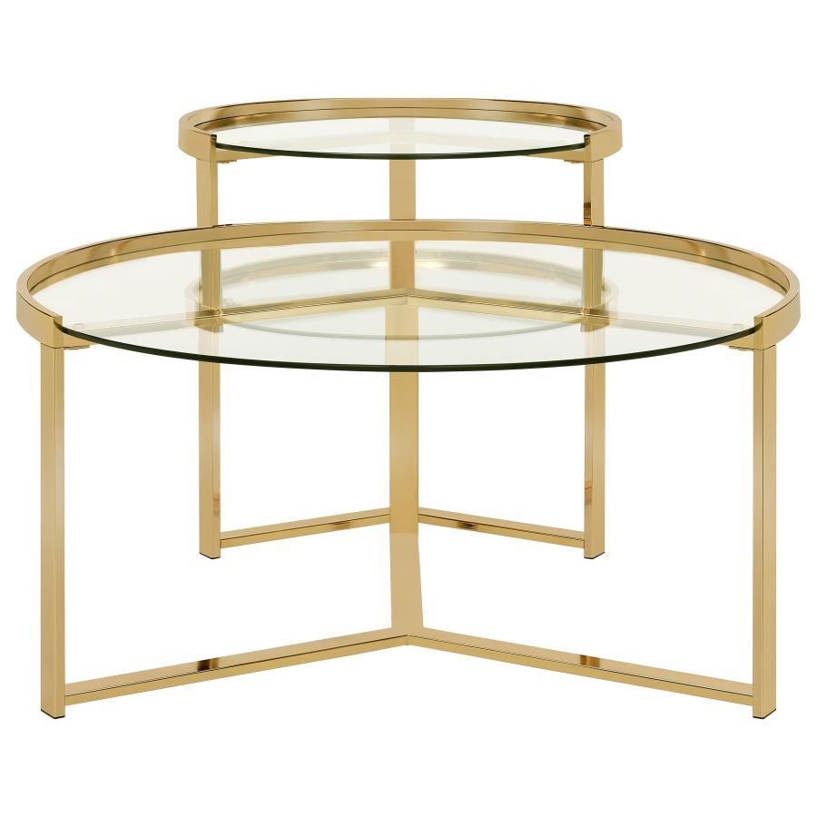 Delia Gold 2 Pc Nesting Coffee Table