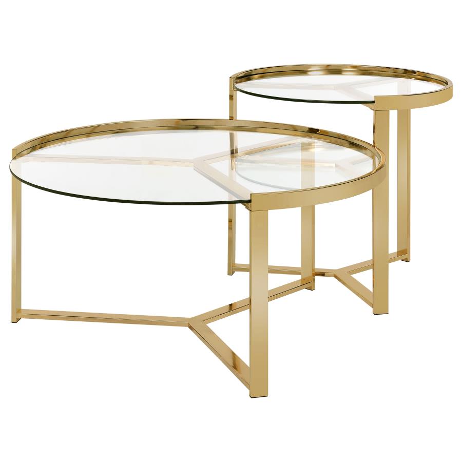 Delia Gold 2 Pc Nesting Coffee Table