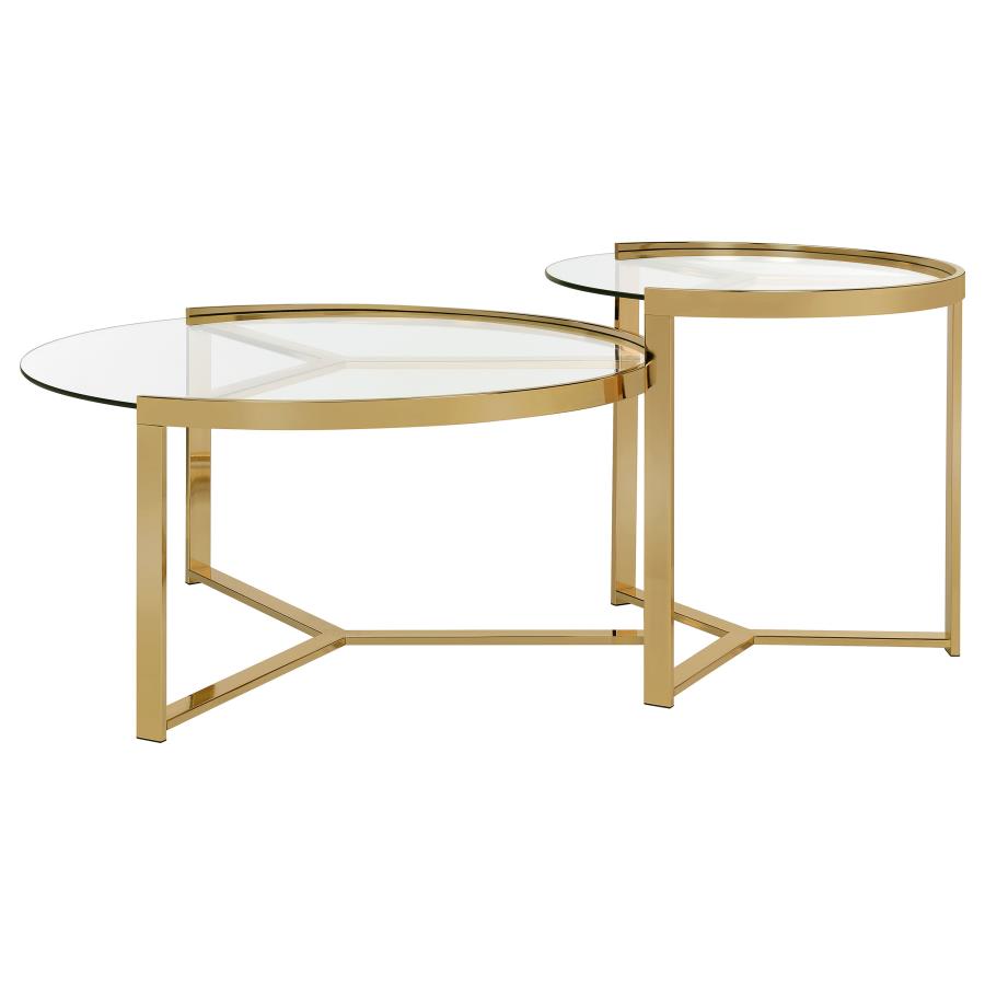 Delia Gold 2 Pc Nesting Coffee Table