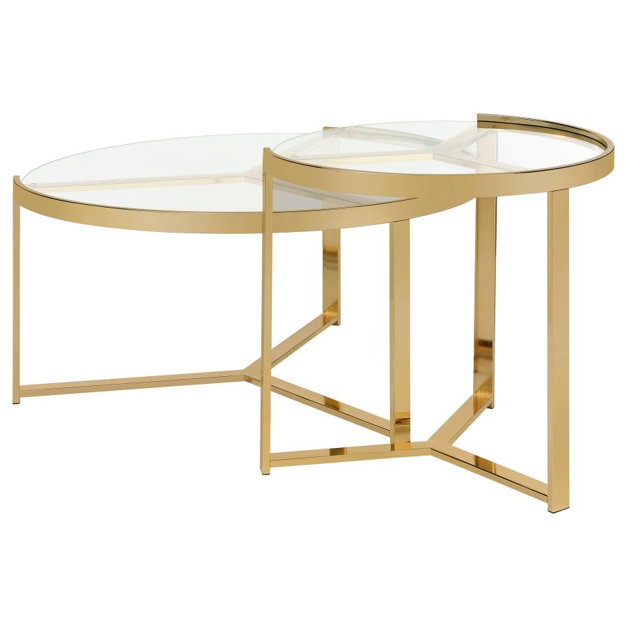 Delia Gold 2 Pc Nesting Coffee Table