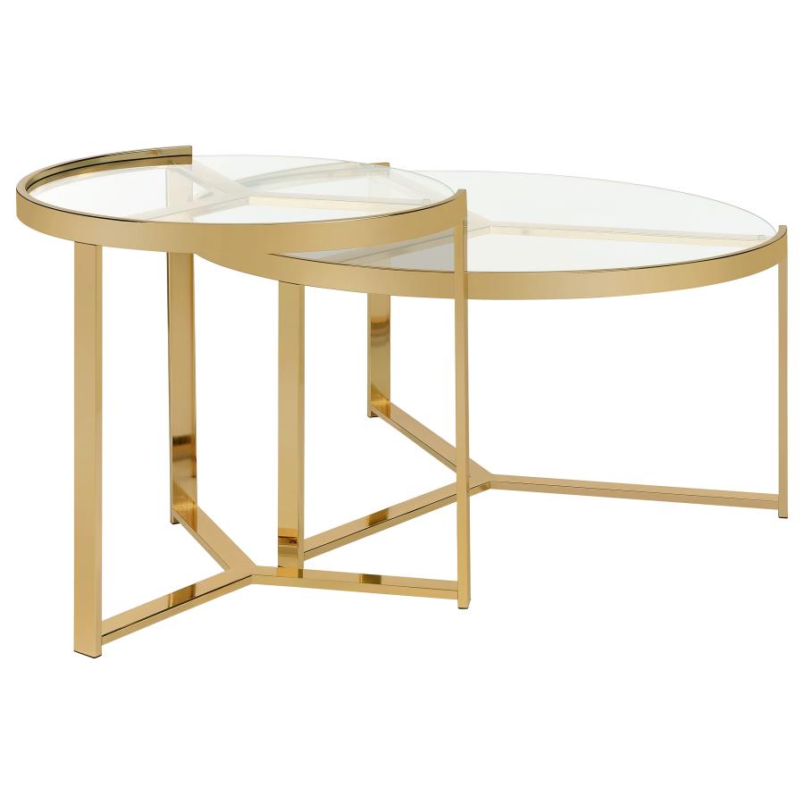 Delia Gold 2 Pc Nesting Coffee Table