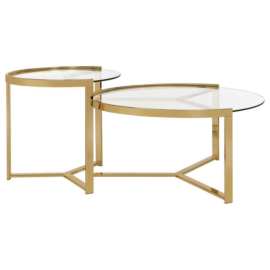 Delia Gold 2 Pc Nesting Coffee Table