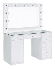 Percy White Vanity Table & Mirror