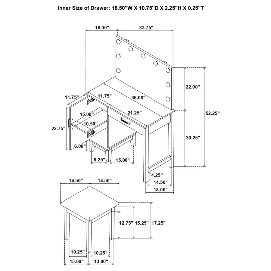 Elijah White Vanity Set