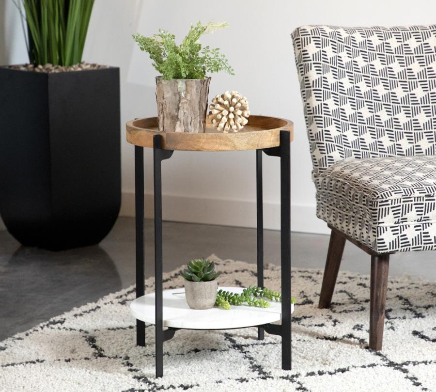 Adhvik Brown Side Table